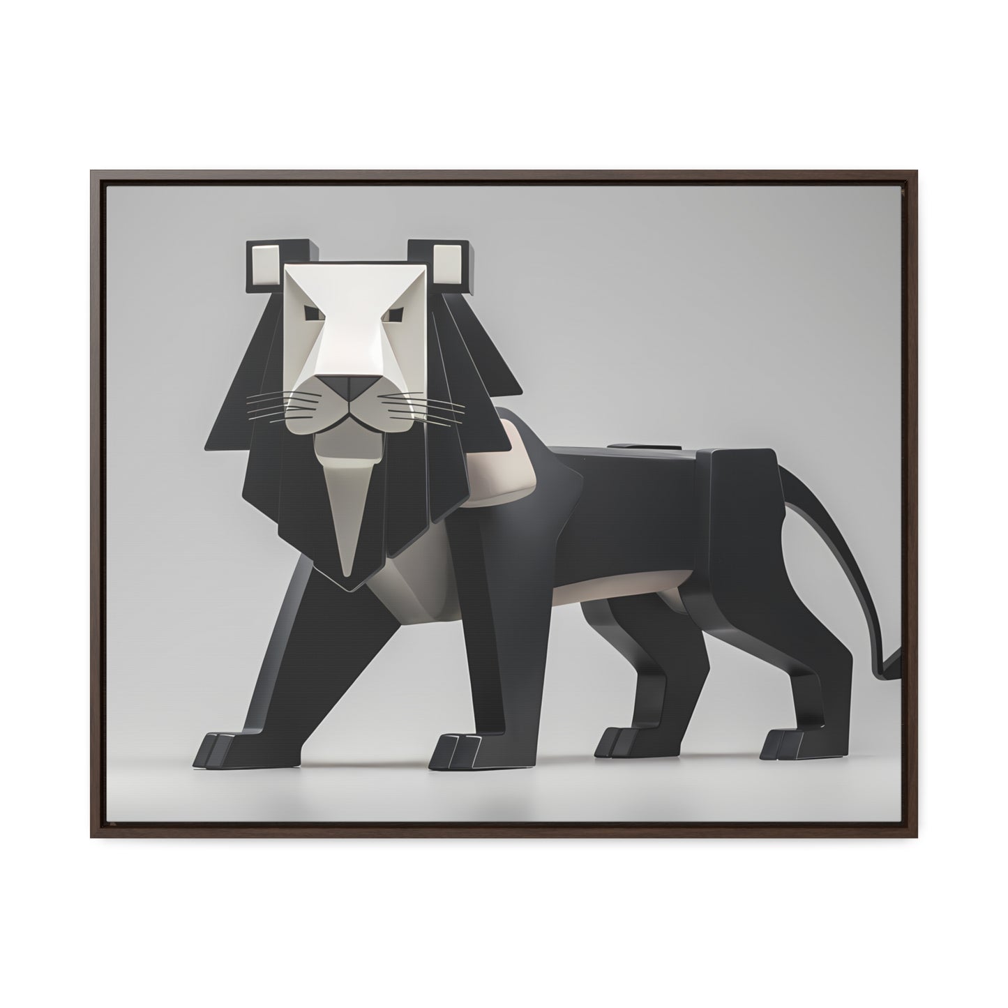 Regal Geometric Lion - Gallery Canvas Wraps, Horizontal Frame