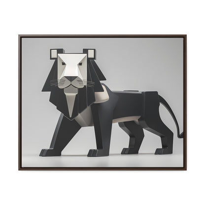 Regal Geometric Lion - Gallery Canvas Wraps, Horizontal Frame