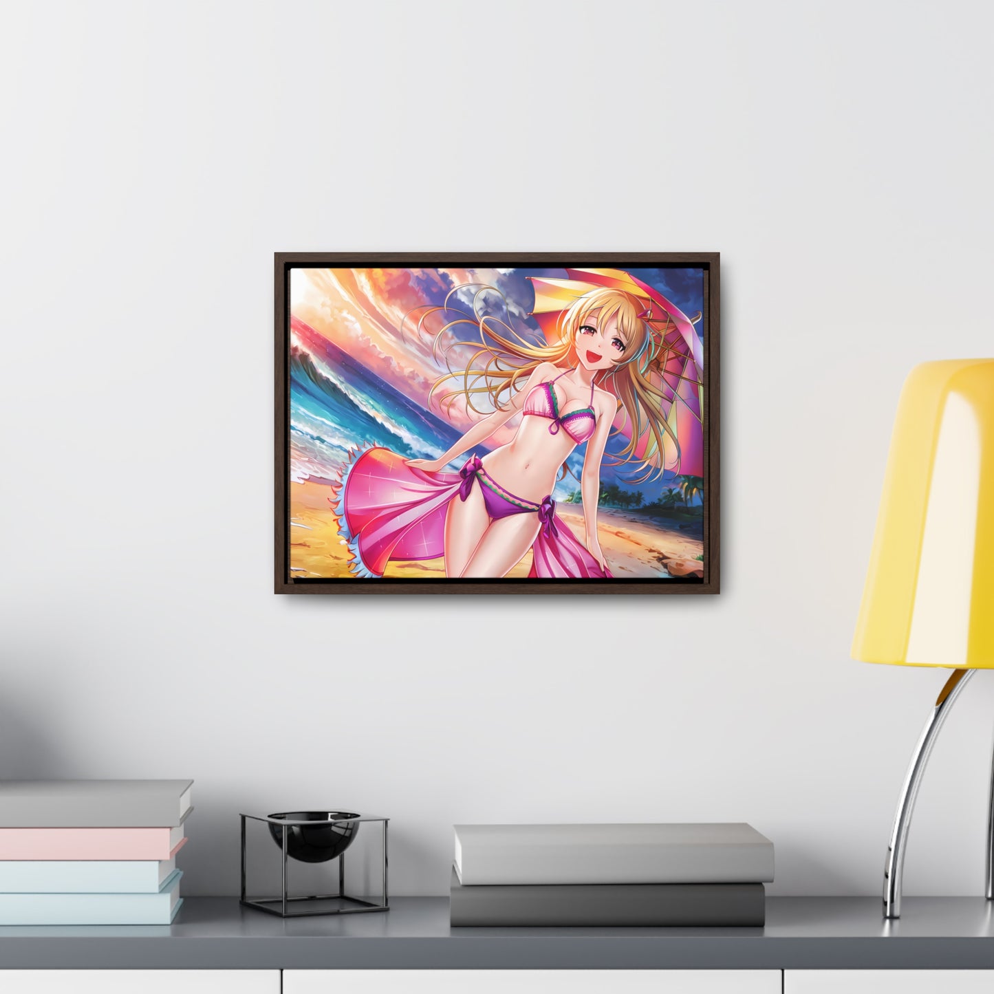Sunset Stroll on the Beach - Gallery Canvas Wraps, Horizontal Frame