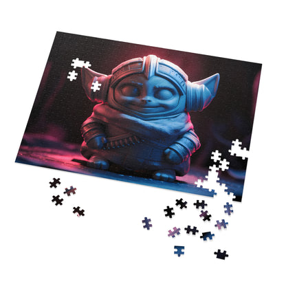 Alien Guardian in Neon Glow - Jigsaw Puzzle (30, 110, 252, 500,1000-Piece)