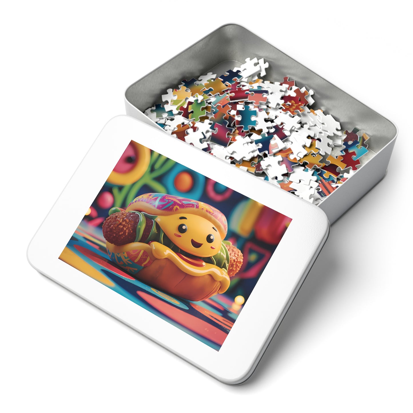 "Cheerful Hotdog Delight" - Jigsaw Puzzle (30, 110, 252, 500,1000-Piece)