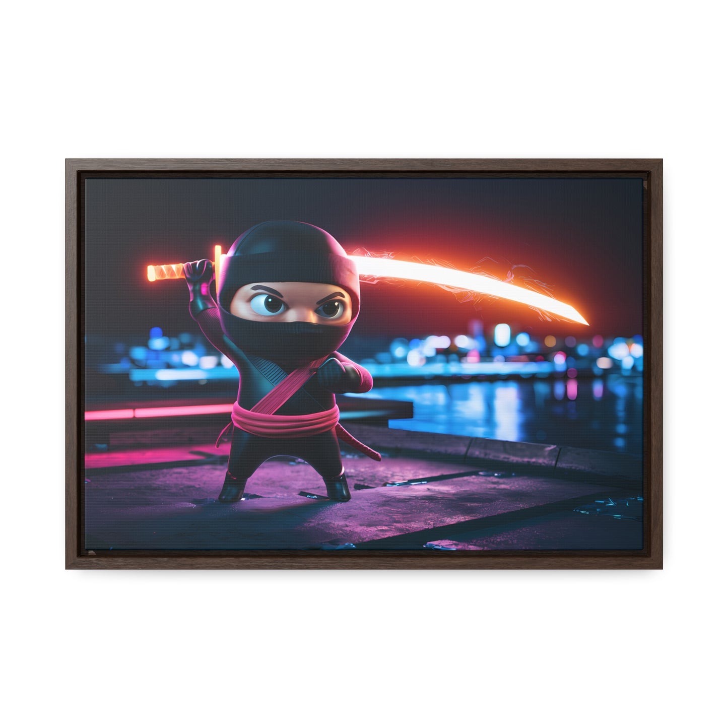 Neon Ninja Showdown - Gallery Canvas Wraps, Horizontal Frame