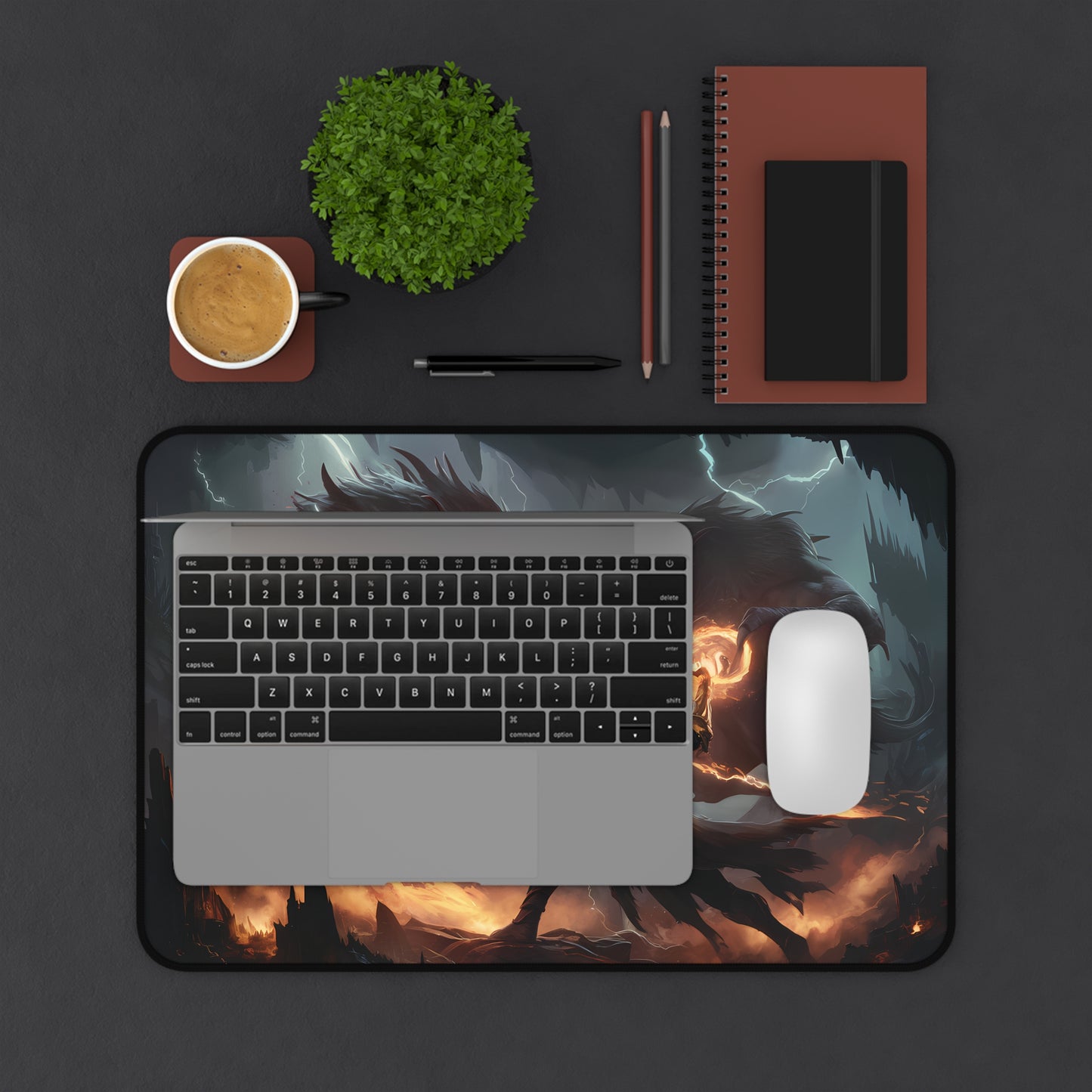 Fighting Fire Mage - Desk Mat