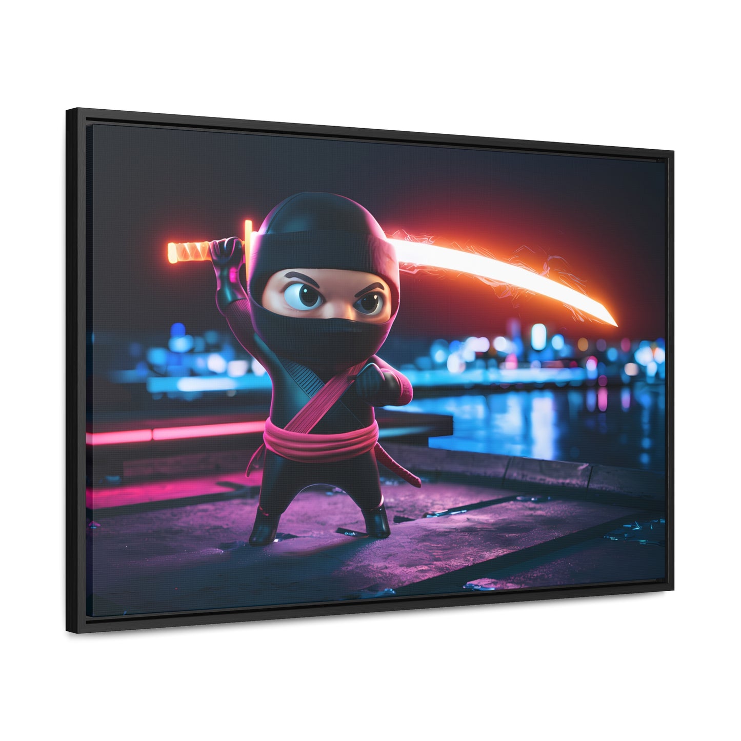 Neon Ninja Showdown - Gallery Canvas Wraps, Horizontal Frame