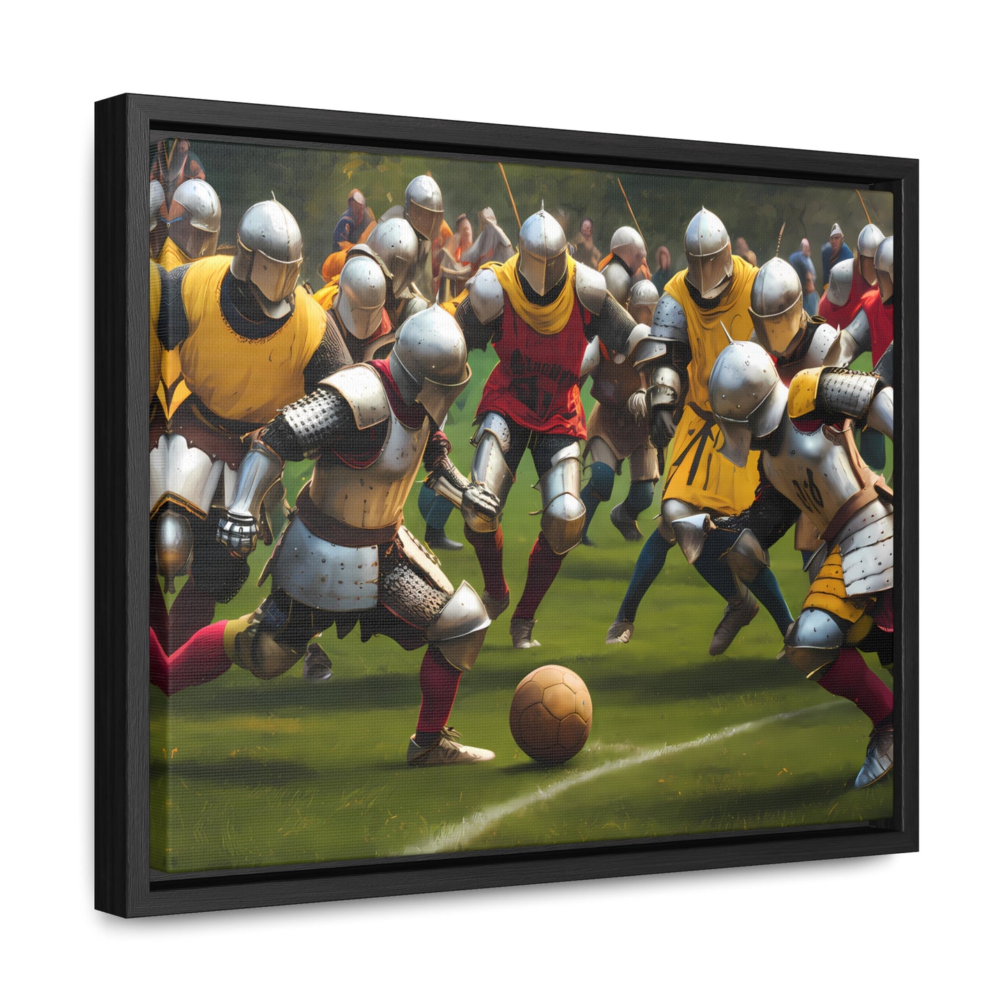 Medieval Football Battle - Gallery Canvas Wraps, Horizontal Frame