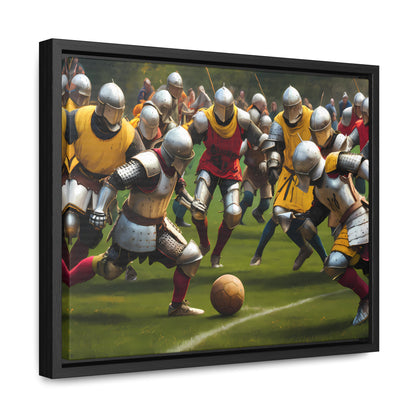 Medieval Football Battle - Gallery Canvas Wraps, Horizontal Frame