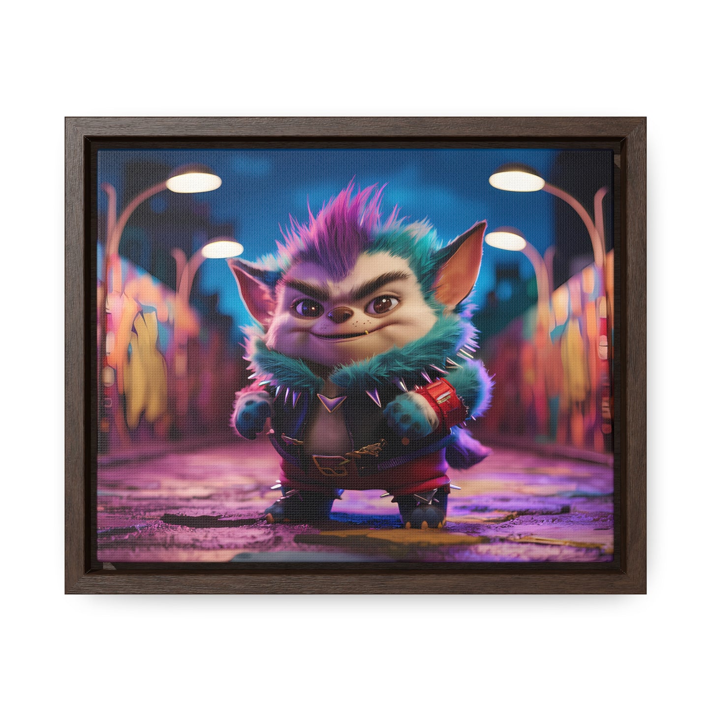 Rebel Furry in the Neon Alley - Gallery Canvas Wraps, Horizontal Frame