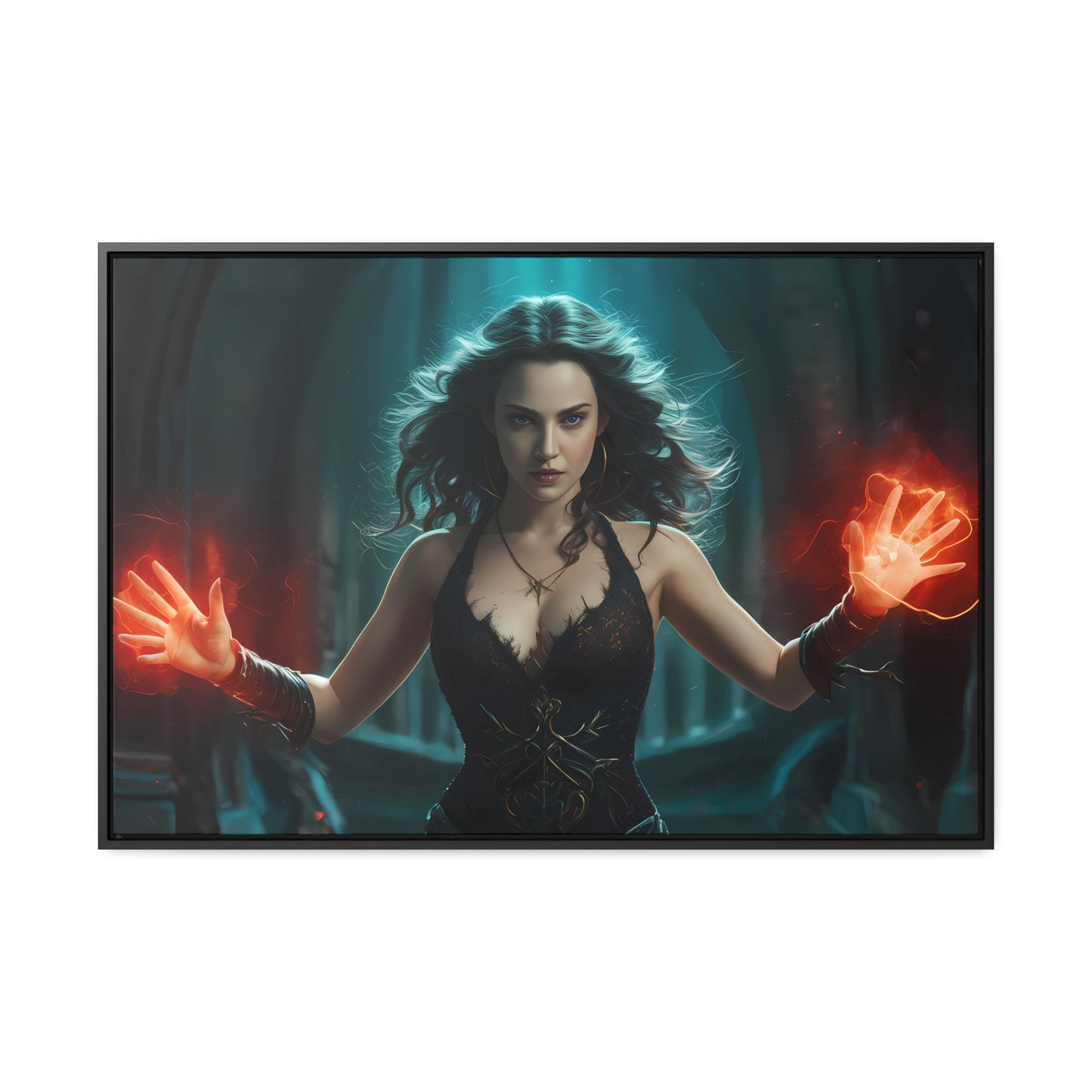 Sorceress of the Crimson Flame - Gallery Canvas Wraps, Horizontal Frame