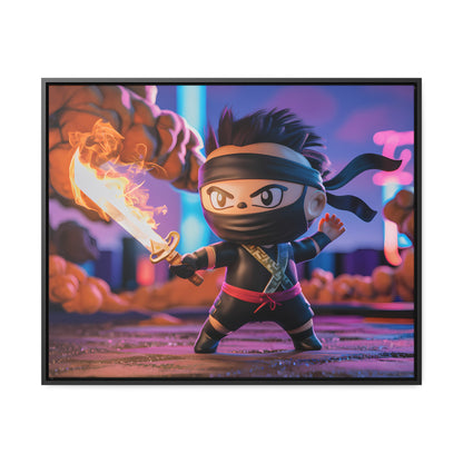 "Flameblade Ninja in Action" - Gallery Canvas Wraps, Horizontal Frame
