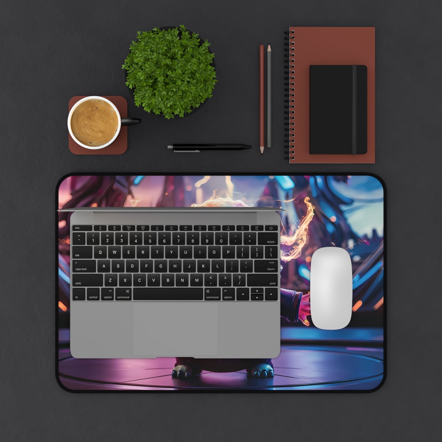 Cute glowing energy Alien - Desk Mat