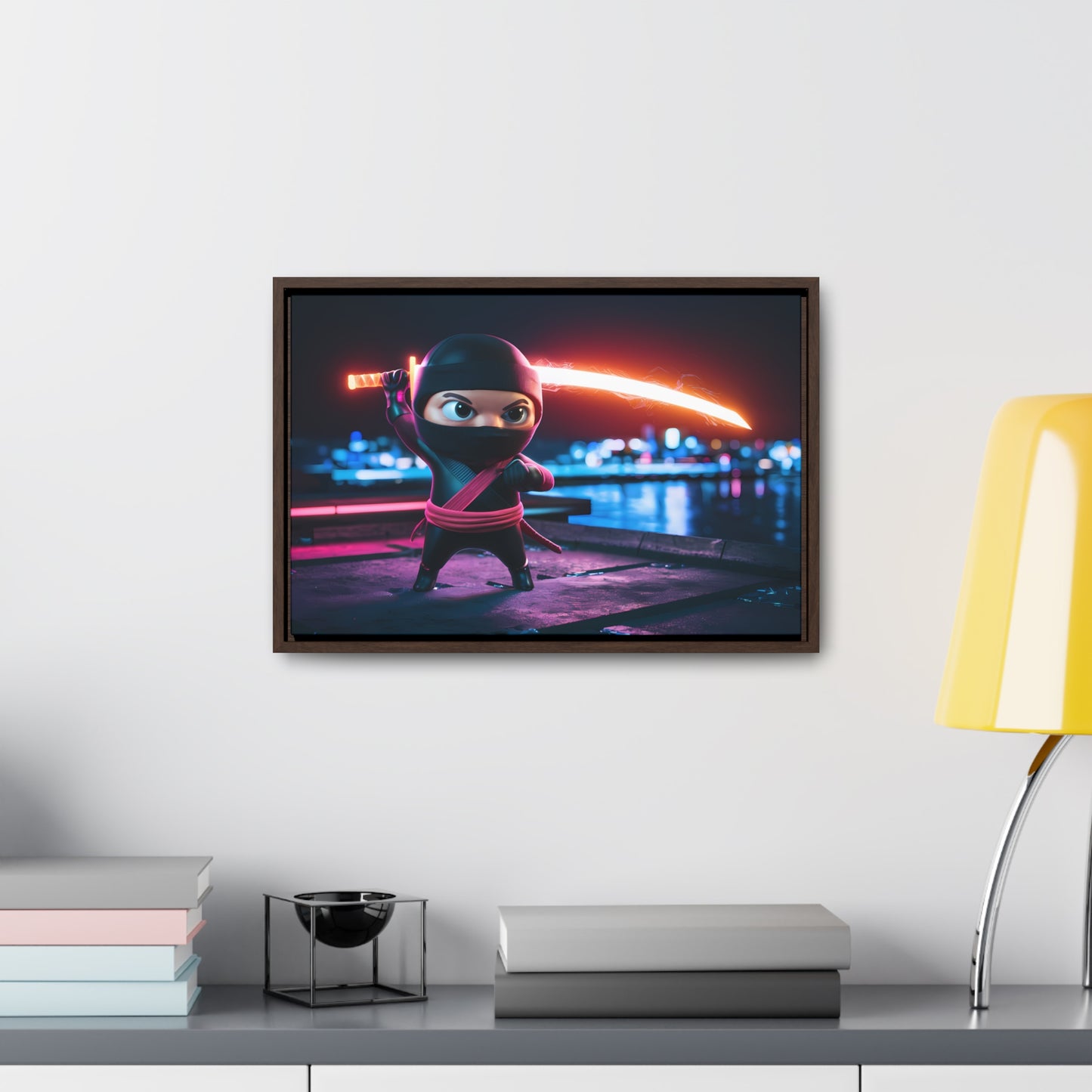 Neon Ninja Showdown - Gallery Canvas Wraps, Horizontal Frame