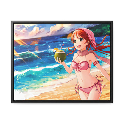 Sunset Shores and Summer Smiles - Gallery Canvas Wraps, Horizontal Frame