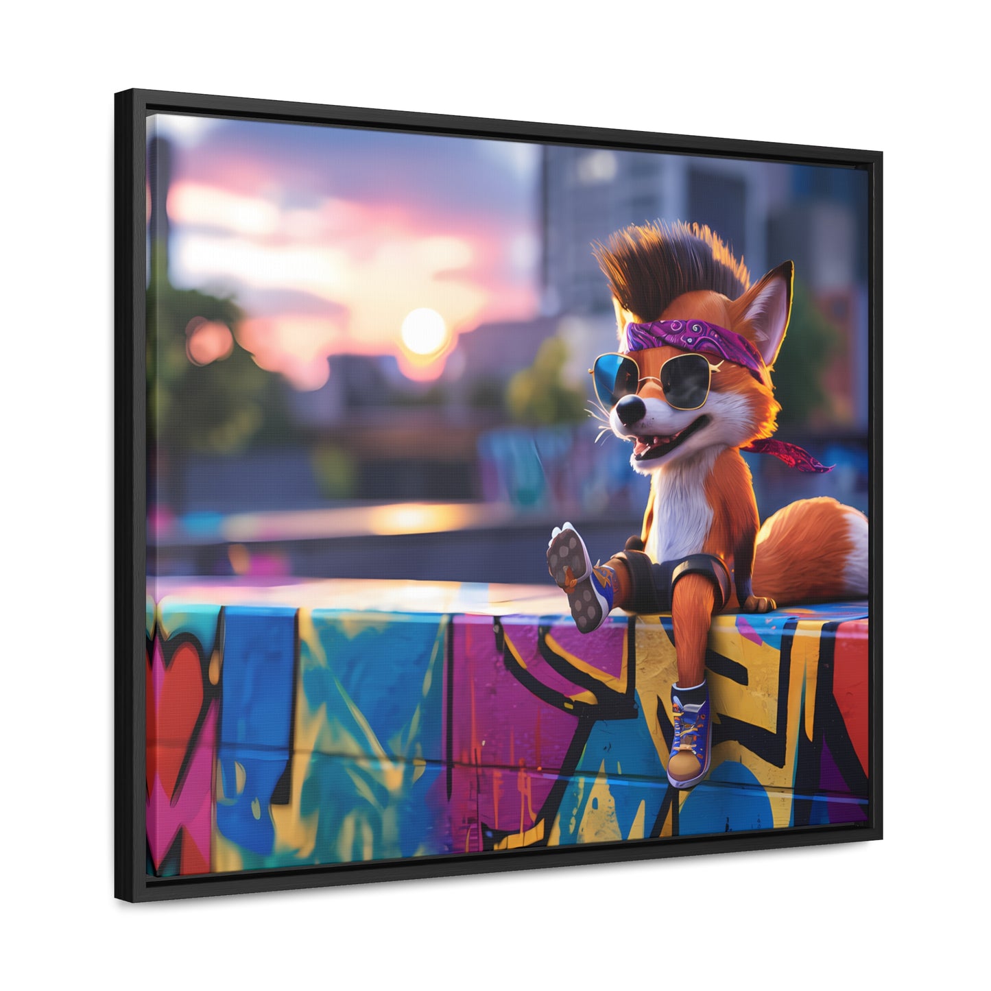 Urban Fox Vibes - Gallery Canvas Wraps, Horizontal Frame