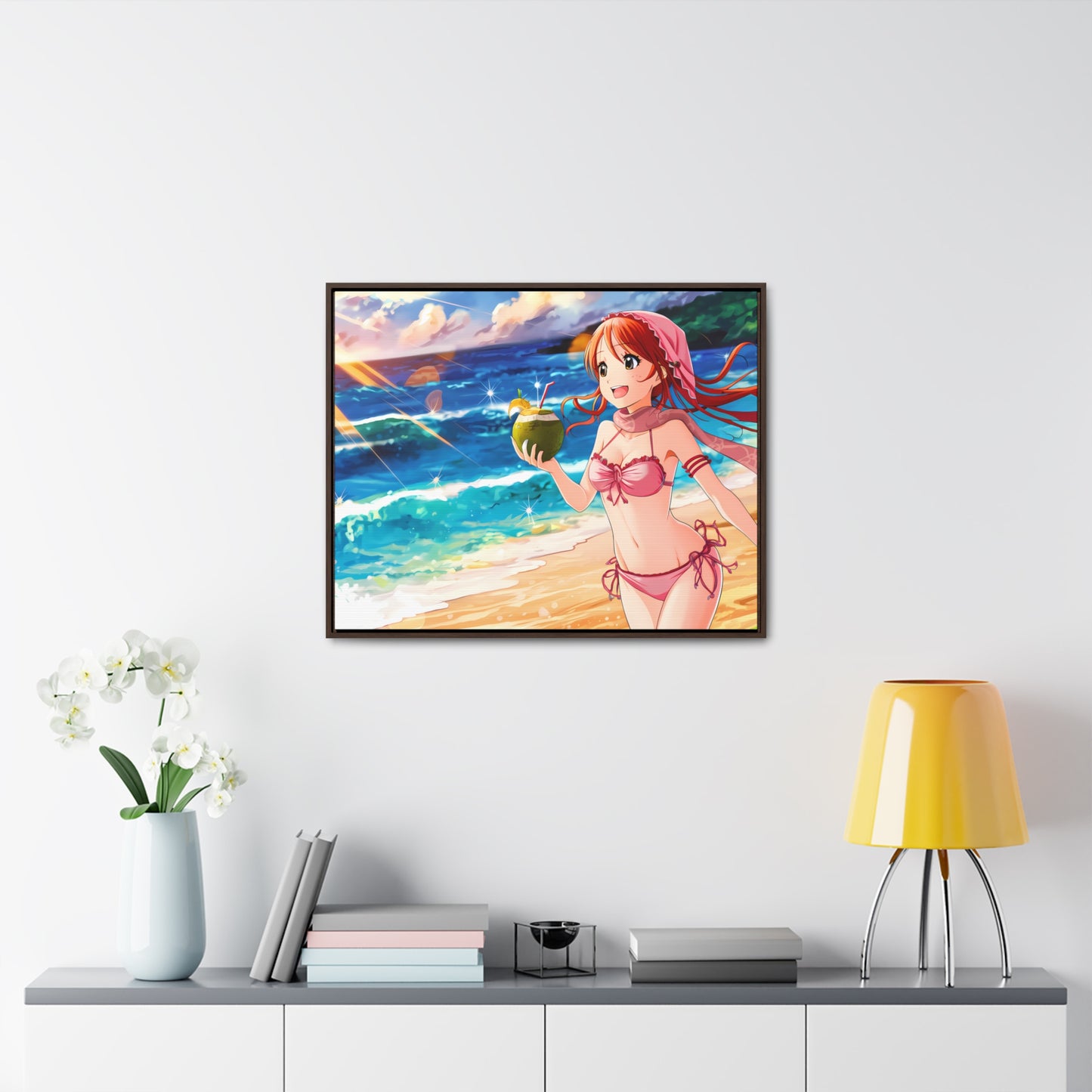 Sunset Shores and Summer Smiles - Gallery Canvas Wraps, Horizontal Frame