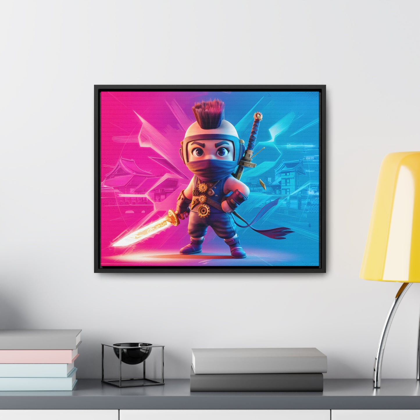 Neon Ninja Showdown - Gallery Canvas Wraps, Horizontal Frame