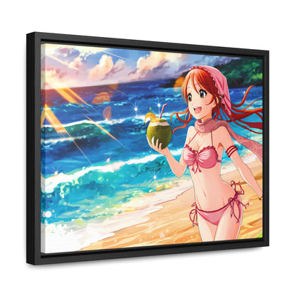Sunset Shores and Summer Smiles - Gallery Canvas Wraps, Horizontal Frame