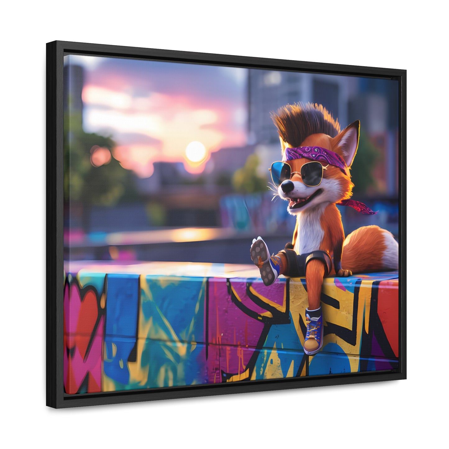 Urban Fox Vibes - Gallery Canvas Wraps, Horizontal Frame