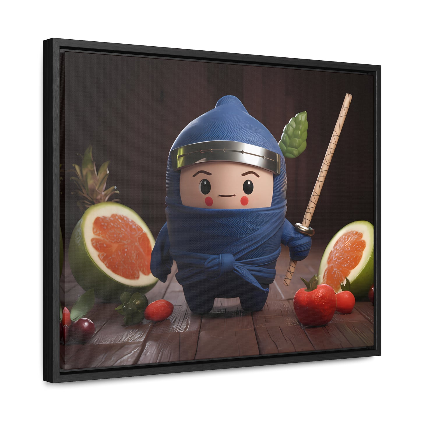 Ninja Fruit Guardian - Gallery Canvas Wraps, Horizontal Frame