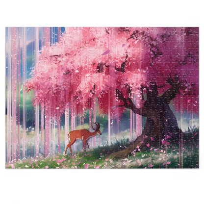 Serenity Under the Sakura Rain - Jigsaw Puzzle (30, 110, 252, 500,1000-Piece)