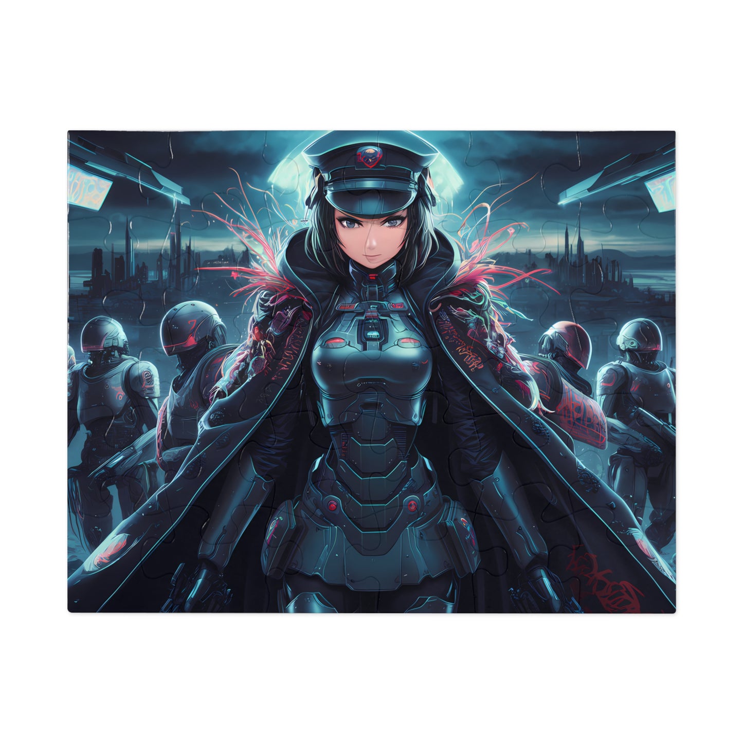 Enforcer of the Neon Dystopia - Jigsaw Puzzle (30, 110, 252, 500,1000-Piece)