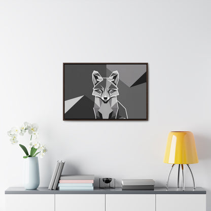 "Geometric Fox in Monochrome" - Gallery Canvas Wraps, Horizontal Frame