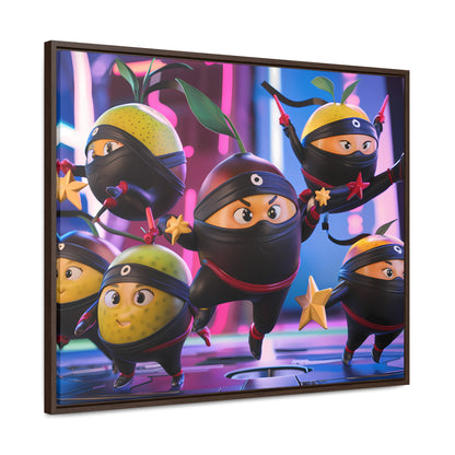 Ninja Citrus Squad: Star Power Unleashed - Gallery Canvas Wraps, Horizontal Frame