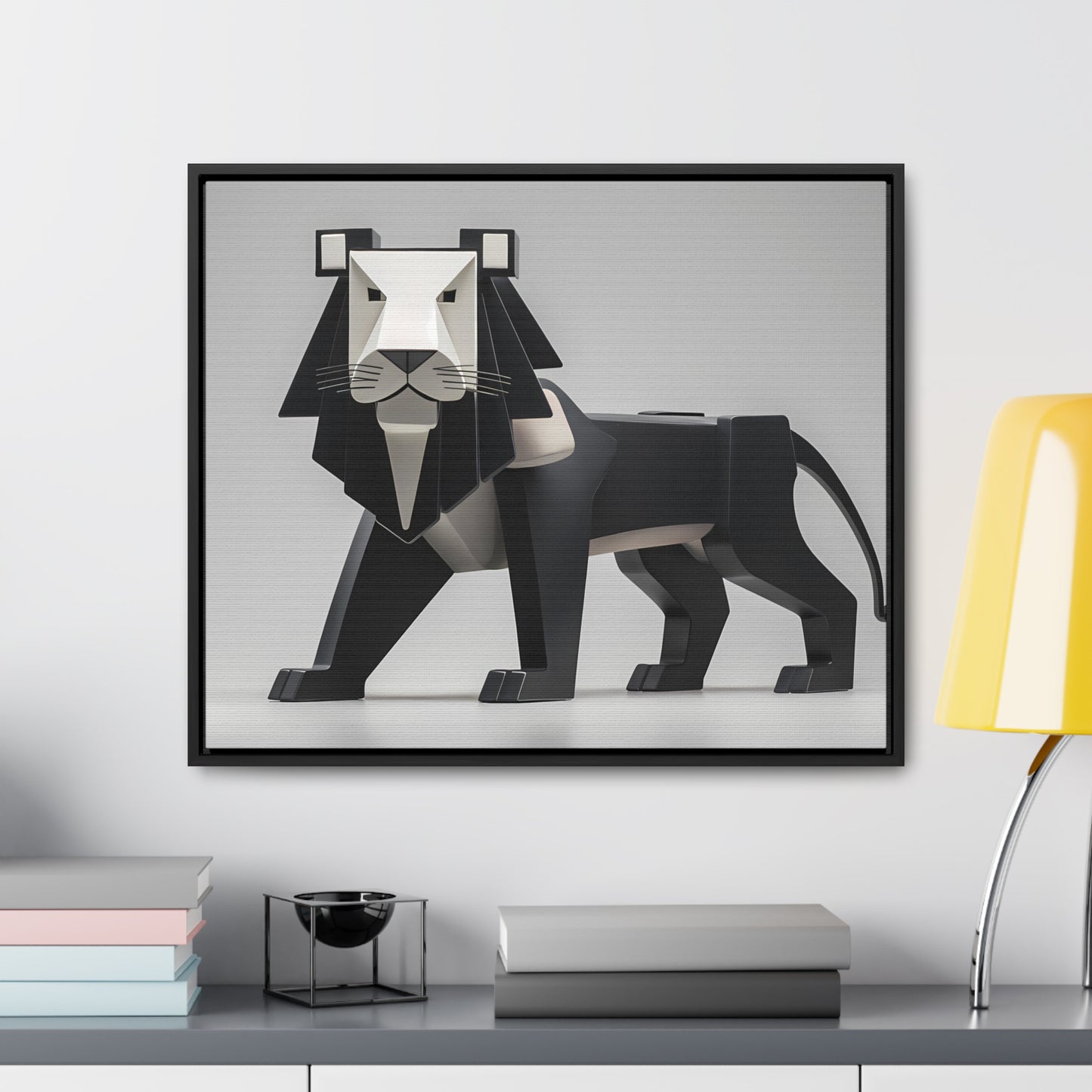 Regal Geometric Lion - Gallery Canvas Wraps, Horizontal Frame