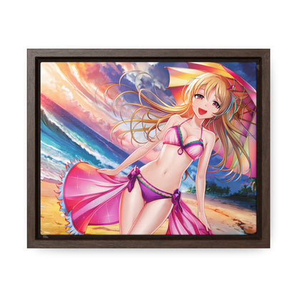 Sunset Stroll on the Beach - Gallery Canvas Wraps, Horizontal Frame