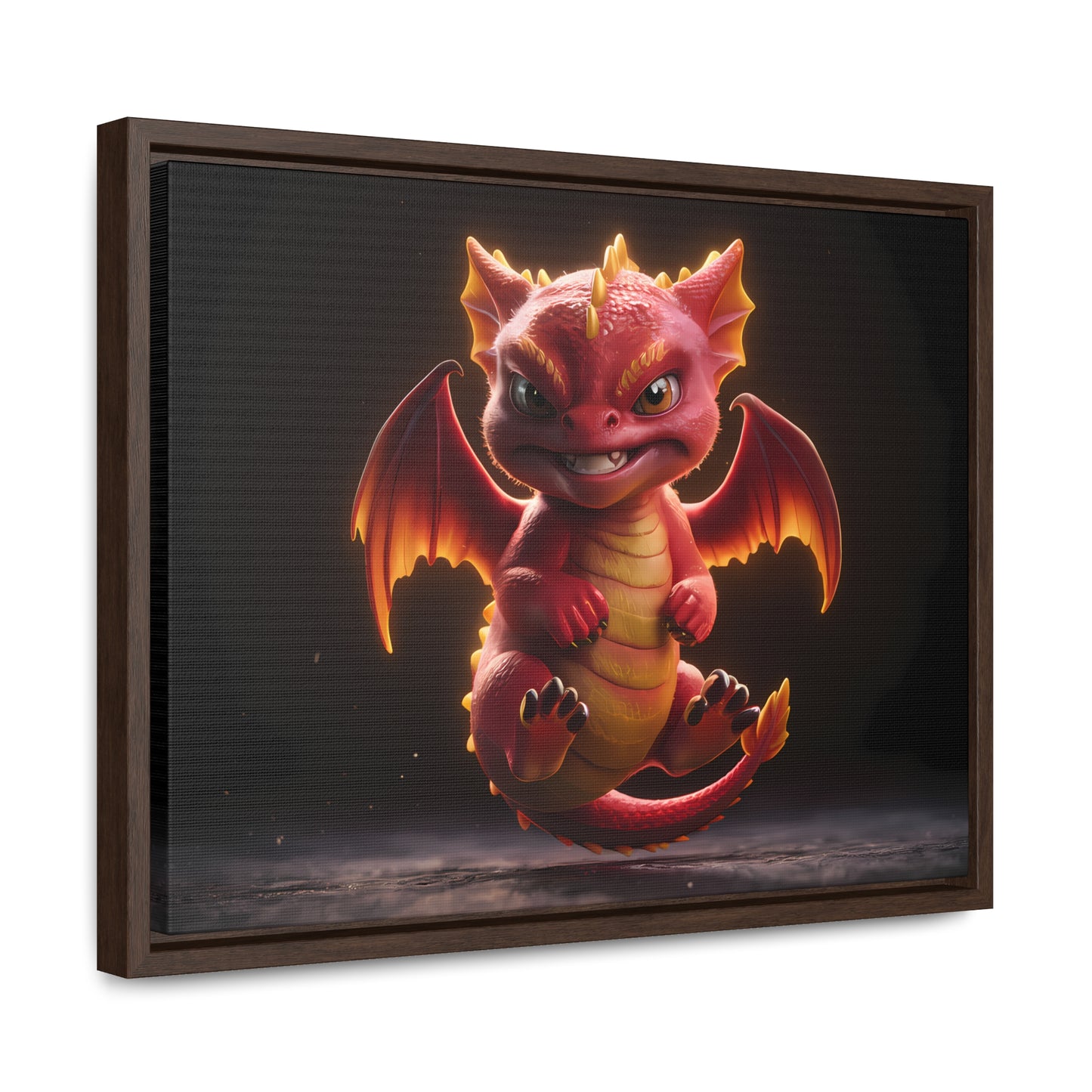 "Fiery Little Guardian" - Gallery Canvas Wraps, Horizontal Frame
