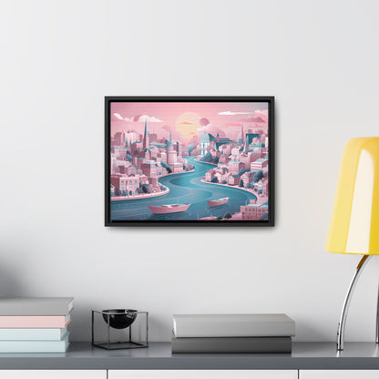 Serene City at Dawn - Gallery Canvas Wraps, Horizontal Frame
