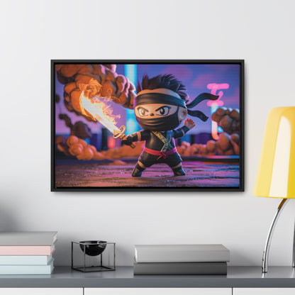 "Flameblade Ninja in Action" - Gallery Canvas Wraps, Horizontal Frame