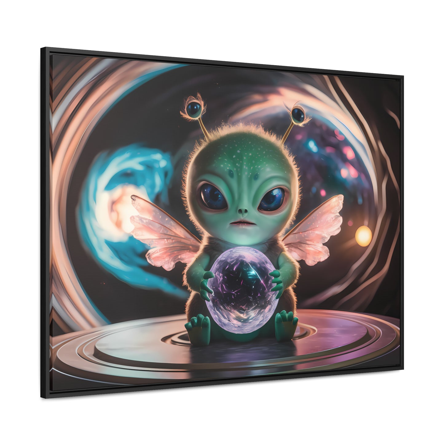 Guardian of the Cosmic Crystal - Gallery Canvas Wraps, Horizontal Frame