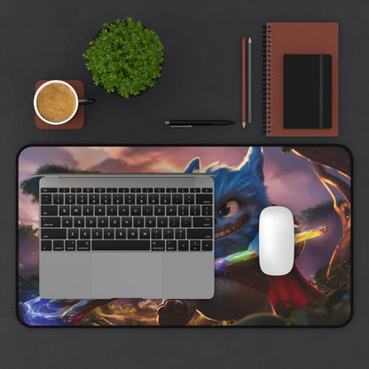 Cute Alien Fire Mage - Desk Mat