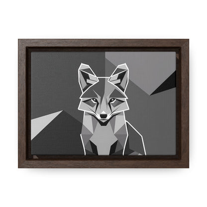 "Geometric Fox in Monochrome" - Gallery Canvas Wraps, Horizontal Frame