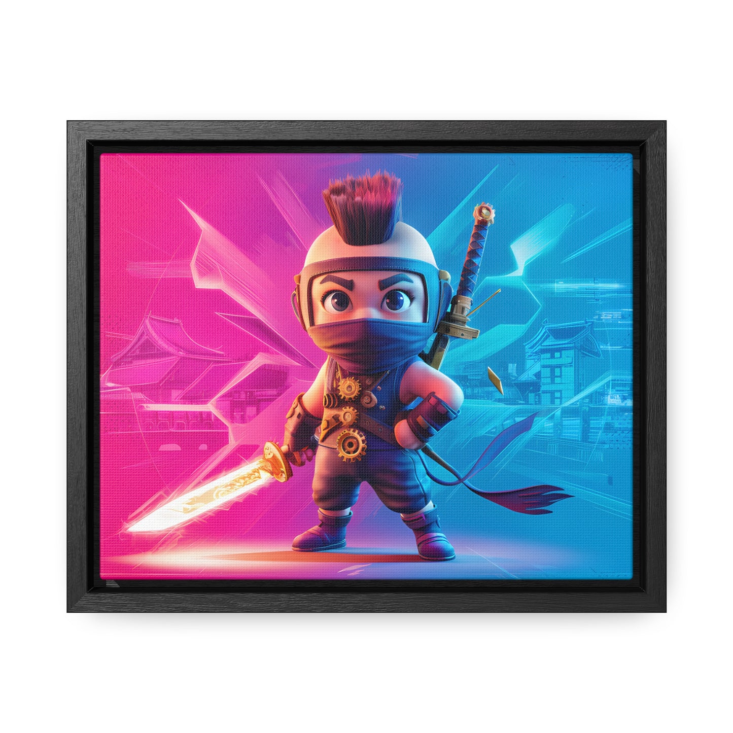 Neon Ninja Showdown - Gallery Canvas Wraps, Horizontal Frame