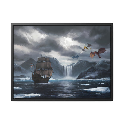 "The Voyage to Dragon's Fjord" - Gallery Canvas Wraps, Horizontal Frame