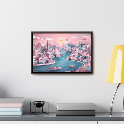 Serene City at Dawn - Gallery Canvas Wraps, Horizontal Frame