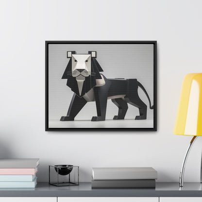 Regal Geometric Lion - Gallery Canvas Wraps, Horizontal Frame