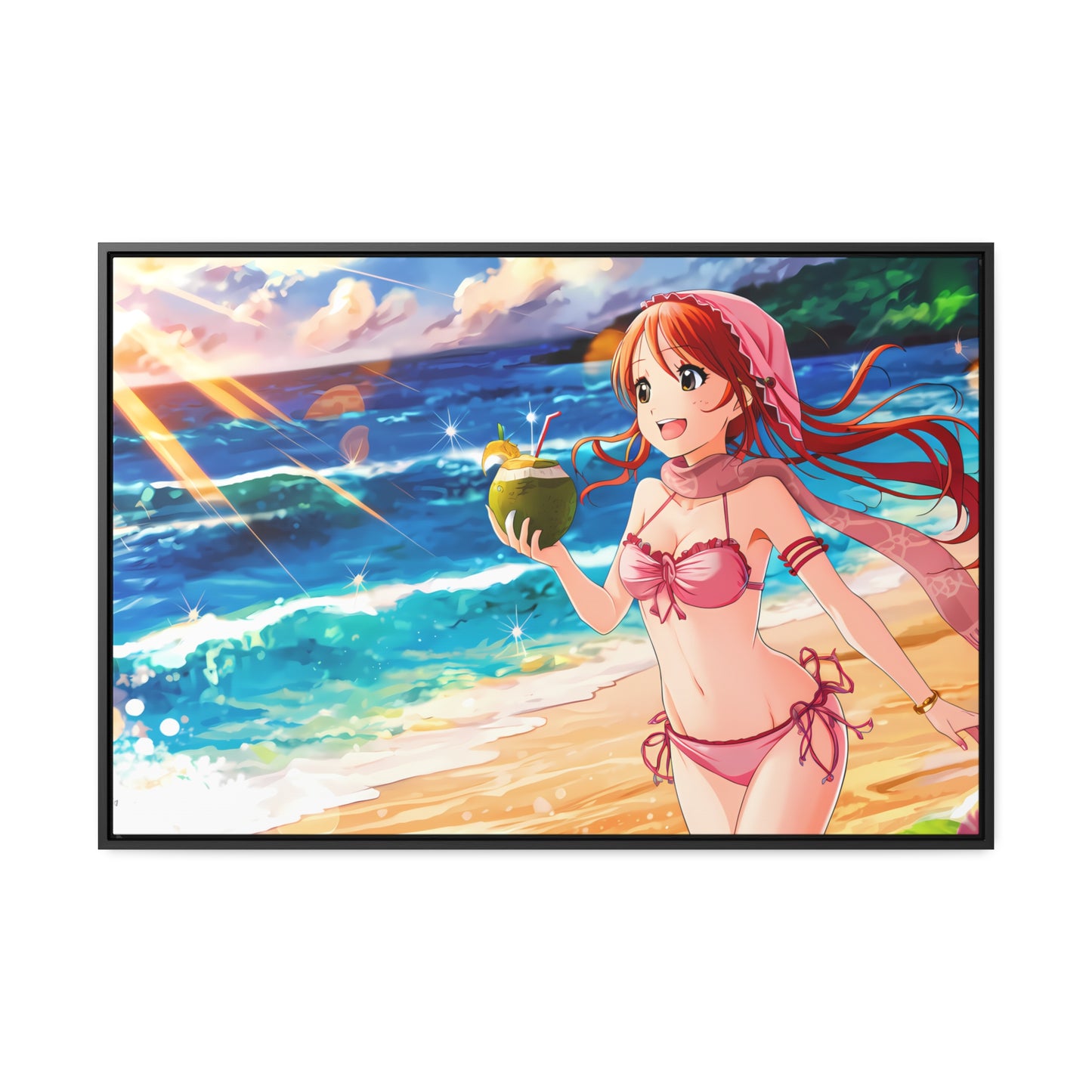 Sunset Shores and Summer Smiles - Gallery Canvas Wraps, Horizontal Frame