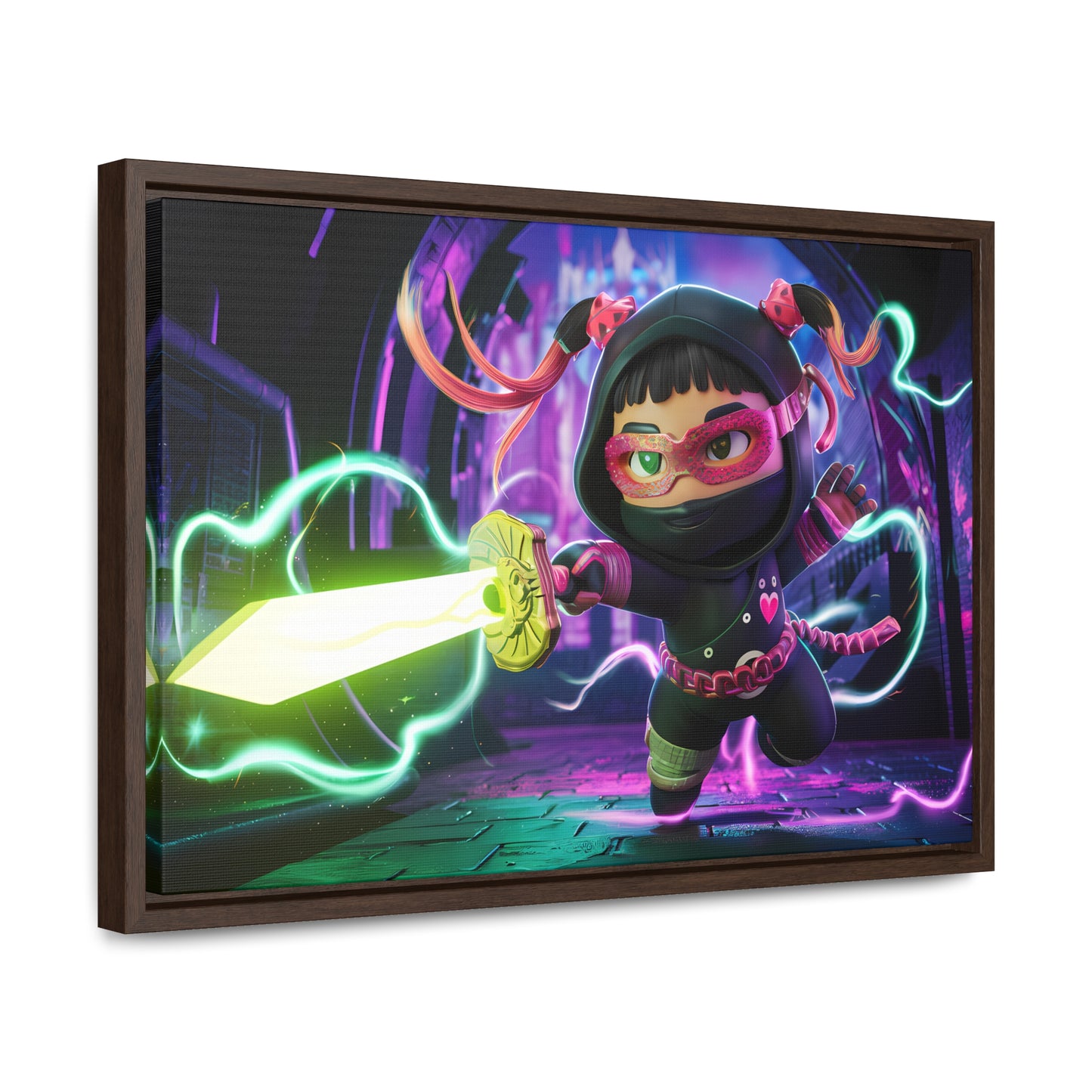 Neon Ninja Unleashed - Gallery Canvas Wraps, Horizontal Frame