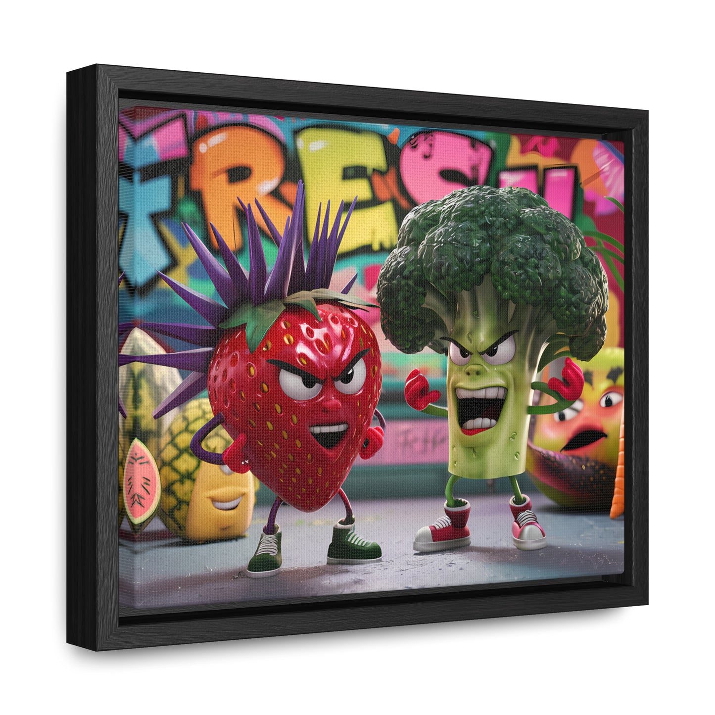 "Fresh Fight: Battle of the Bites" - Gallery Canvas Wraps, Horizontal Frame