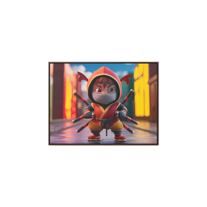 "Chibi Ninja Warrior in the City" - Gallery Canvas Wraps, Horizontal Frame