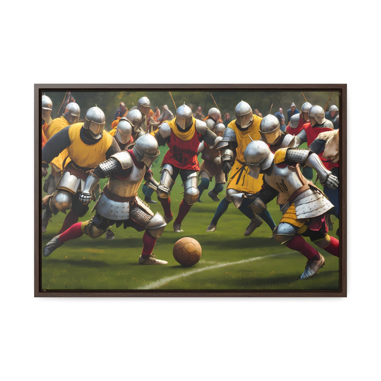 Medieval Football Battle - Gallery Canvas Wraps, Horizontal Frame