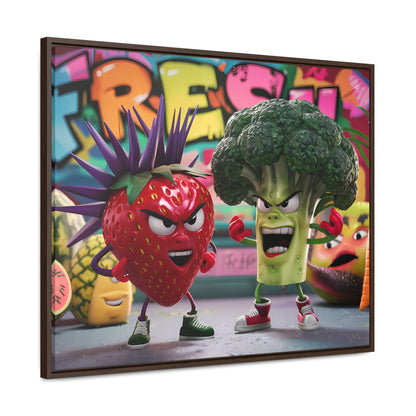 "Fresh Fight: Battle of the Bites" - Gallery Canvas Wraps, Horizontal Frame