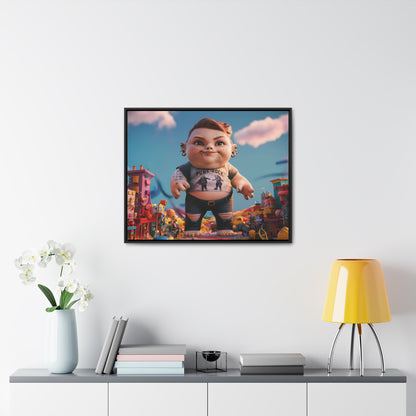 "Punk Rock Titan in Toy Town" - Gallery Canvas Wraps, Horizontal Frame
