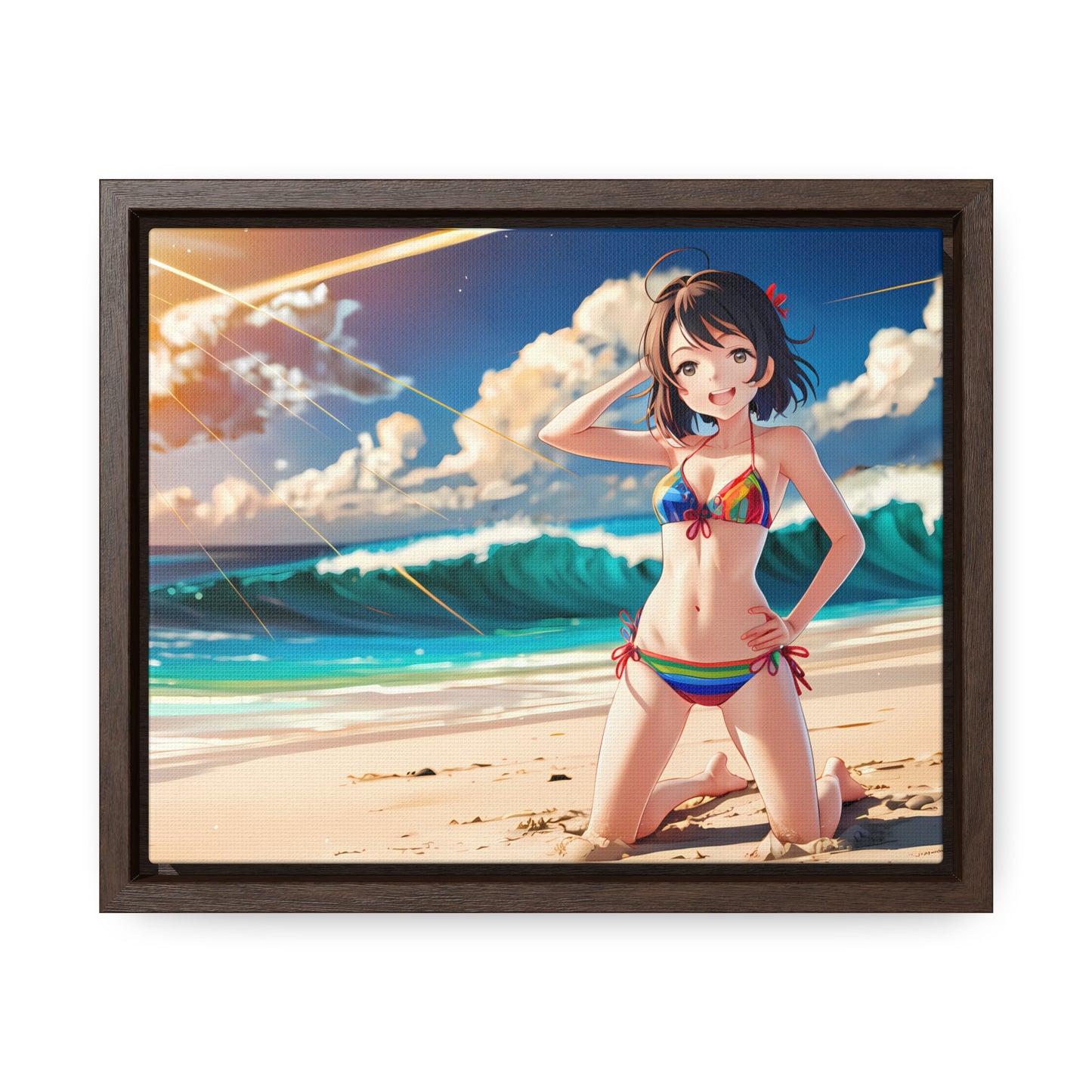 Sunlit Shores of Joy - Gallery Canvas Wraps, Horizontal Frame