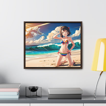 Sunlit Shores of Joy - Gallery Canvas Wraps, Horizontal Frame