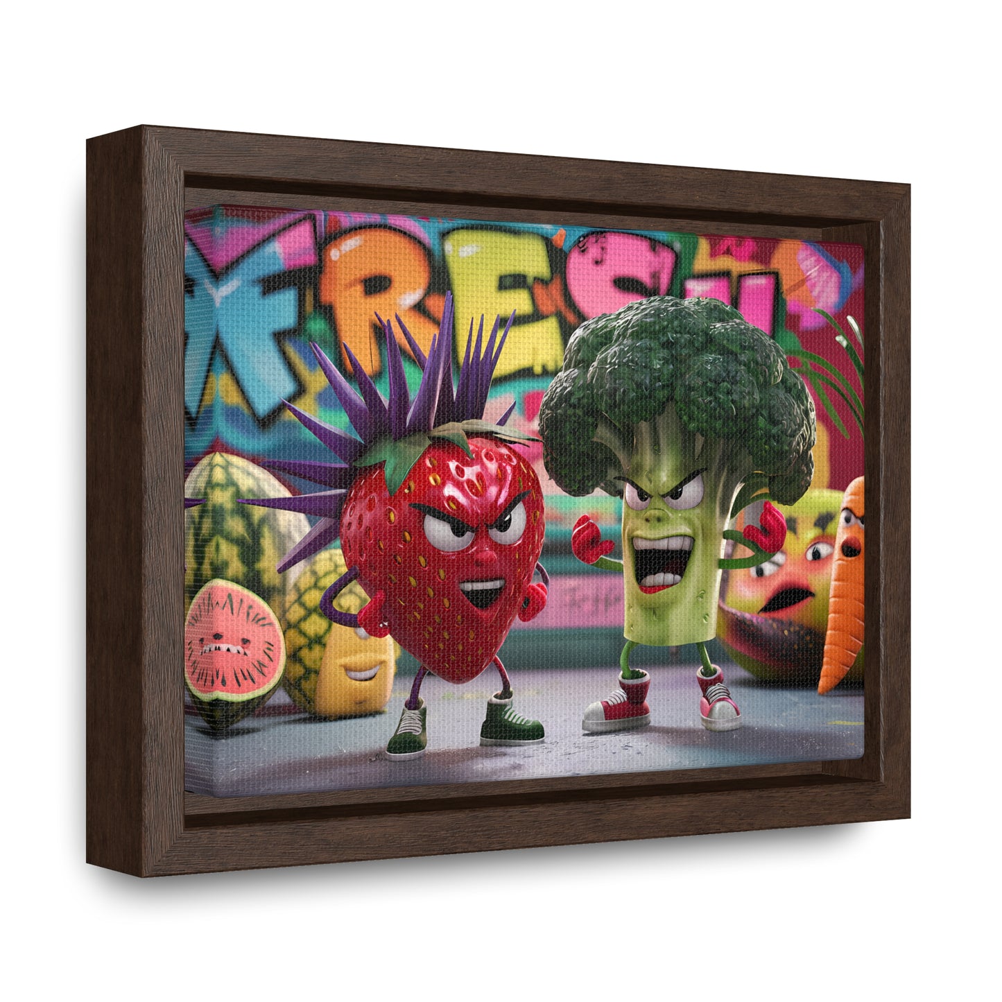 "Fresh Fight: Battle of the Bites" - Gallery Canvas Wraps, Horizontal Frame