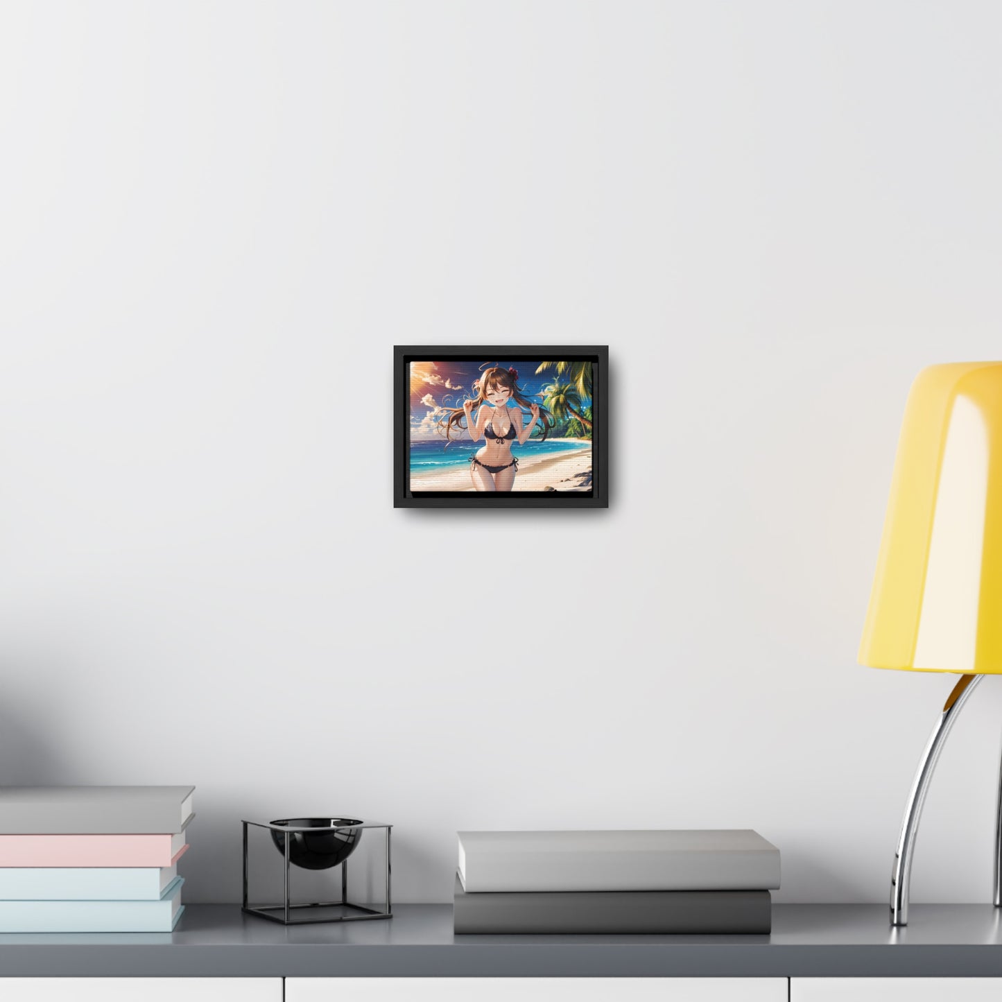 Sunlit Joy on the Beach - Gallery Canvas Wraps, Horizontal Frame