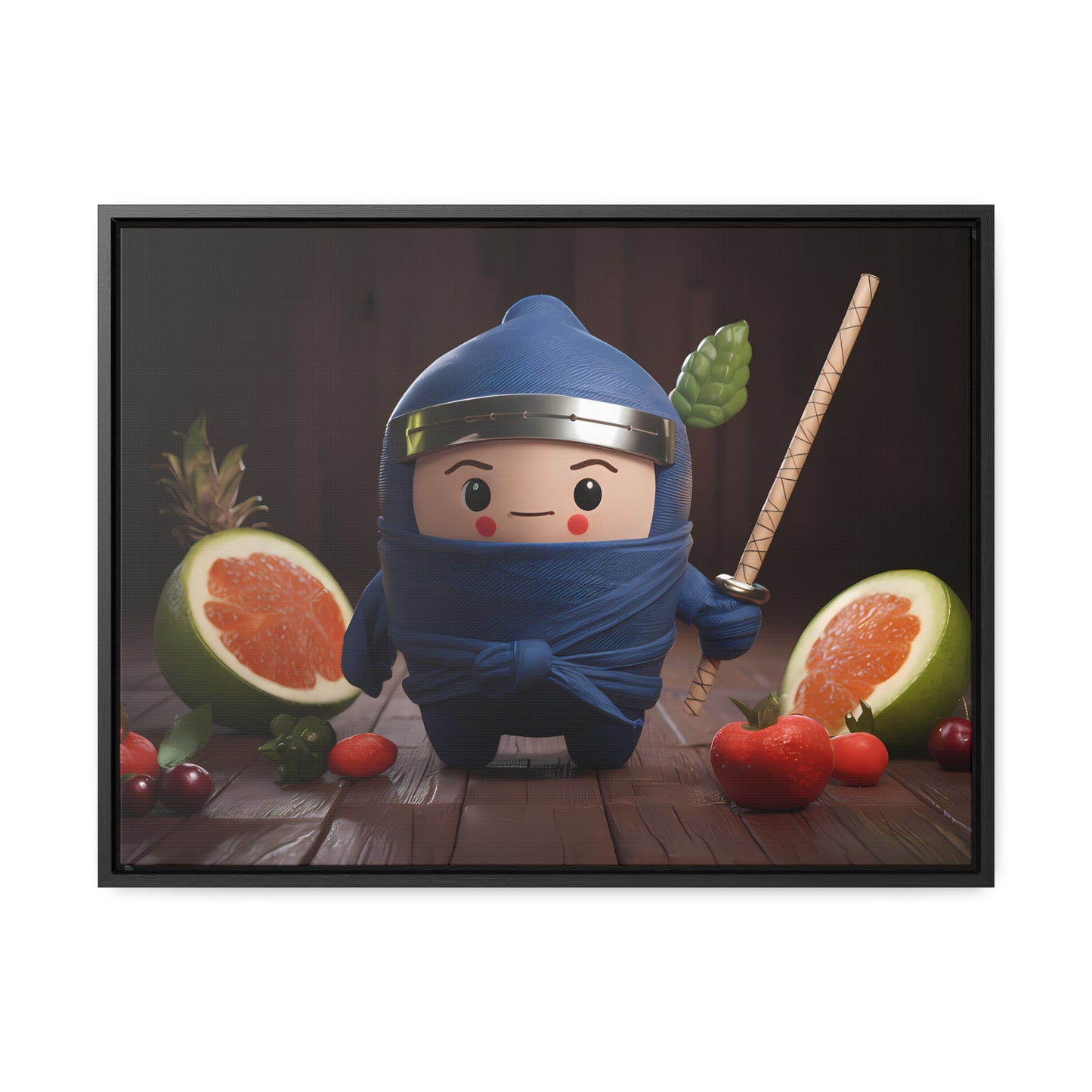 Ninja Fruit Guardian - Gallery Canvas Wraps, Horizontal Frame
